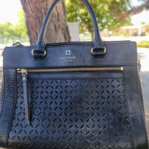 Black Kate Spade Vintage Leather Handbag with Strap
